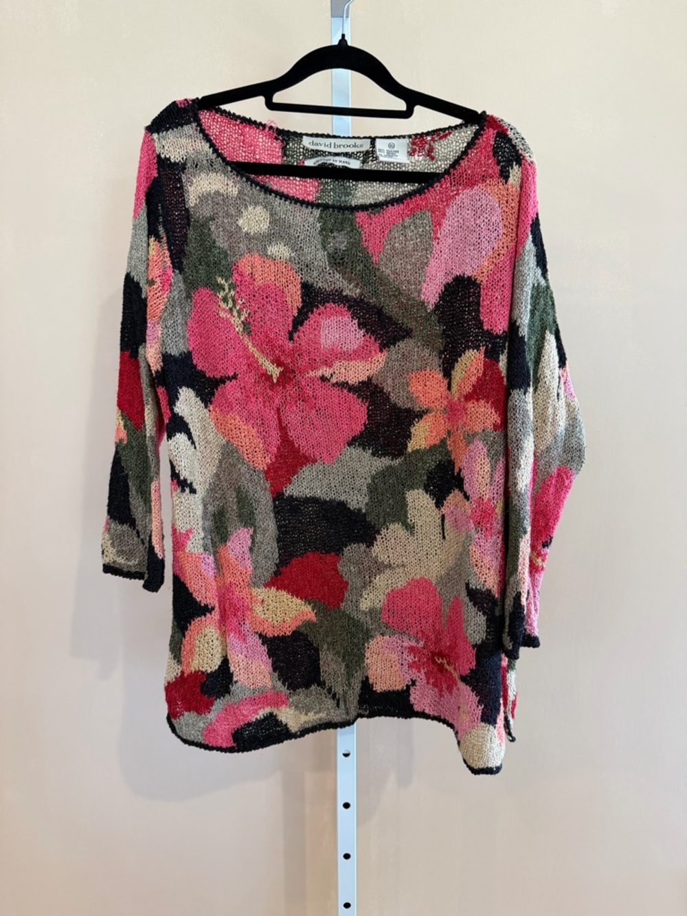 david brooks Pink Multi Floral Crew Neck Sweater xl